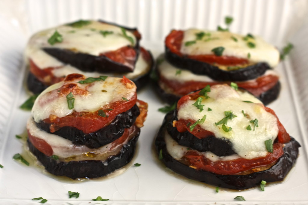 Eggplant, Tomato and Mozzarella Stacks - Marilena's Kitchen