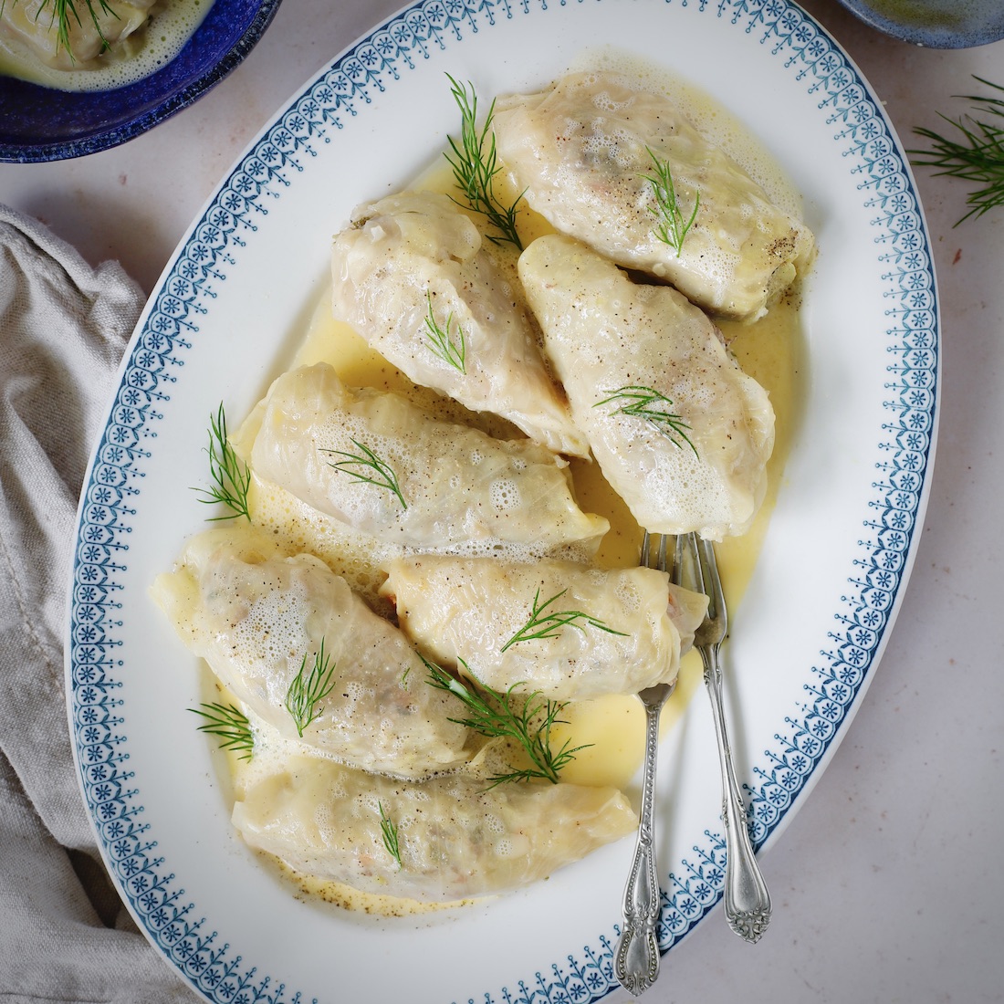 Traditional Greek Stuffed Cabbage Rolls (lahanodolmades) 